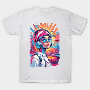 Vibrant Female DJ Vibes! T-Shirt